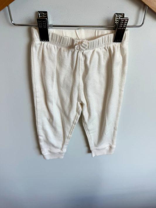 100% Cotton White  Pants / 12m