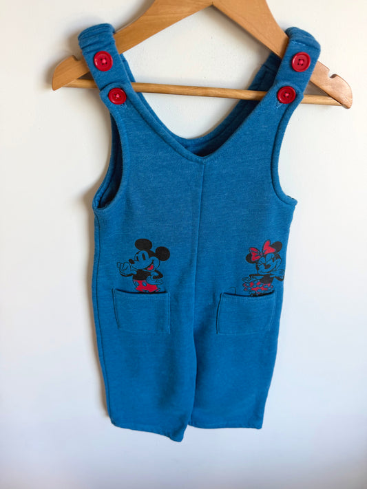 Mickey + Minnie Blue Overalls / 2T