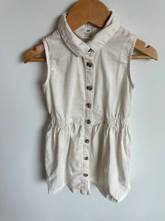 H&M White Collared Dress  (PLAY) / 3T