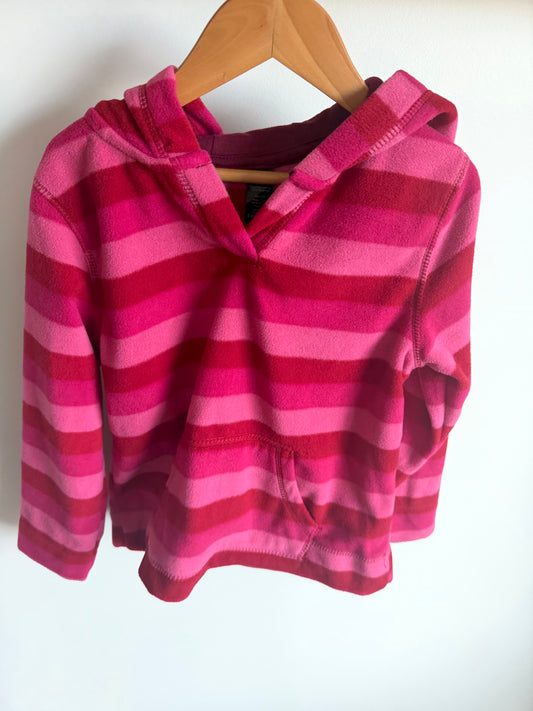 Striped Pink Pull Over Hoodie / 6 years