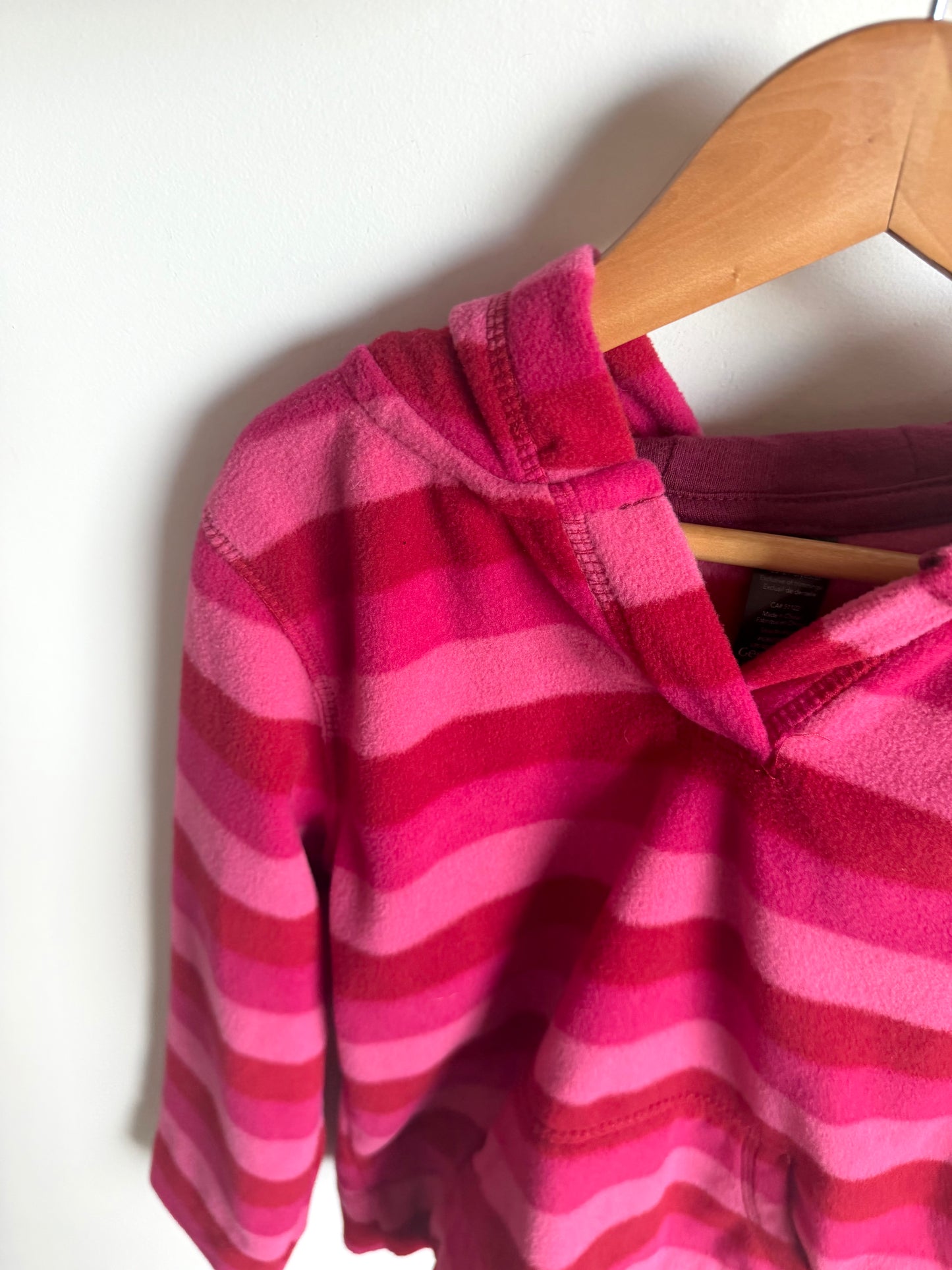 Striped Pink Pull Over Hoodie / 6 years