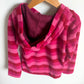 Striped Pink Pull Over Hoodie / 6 years
