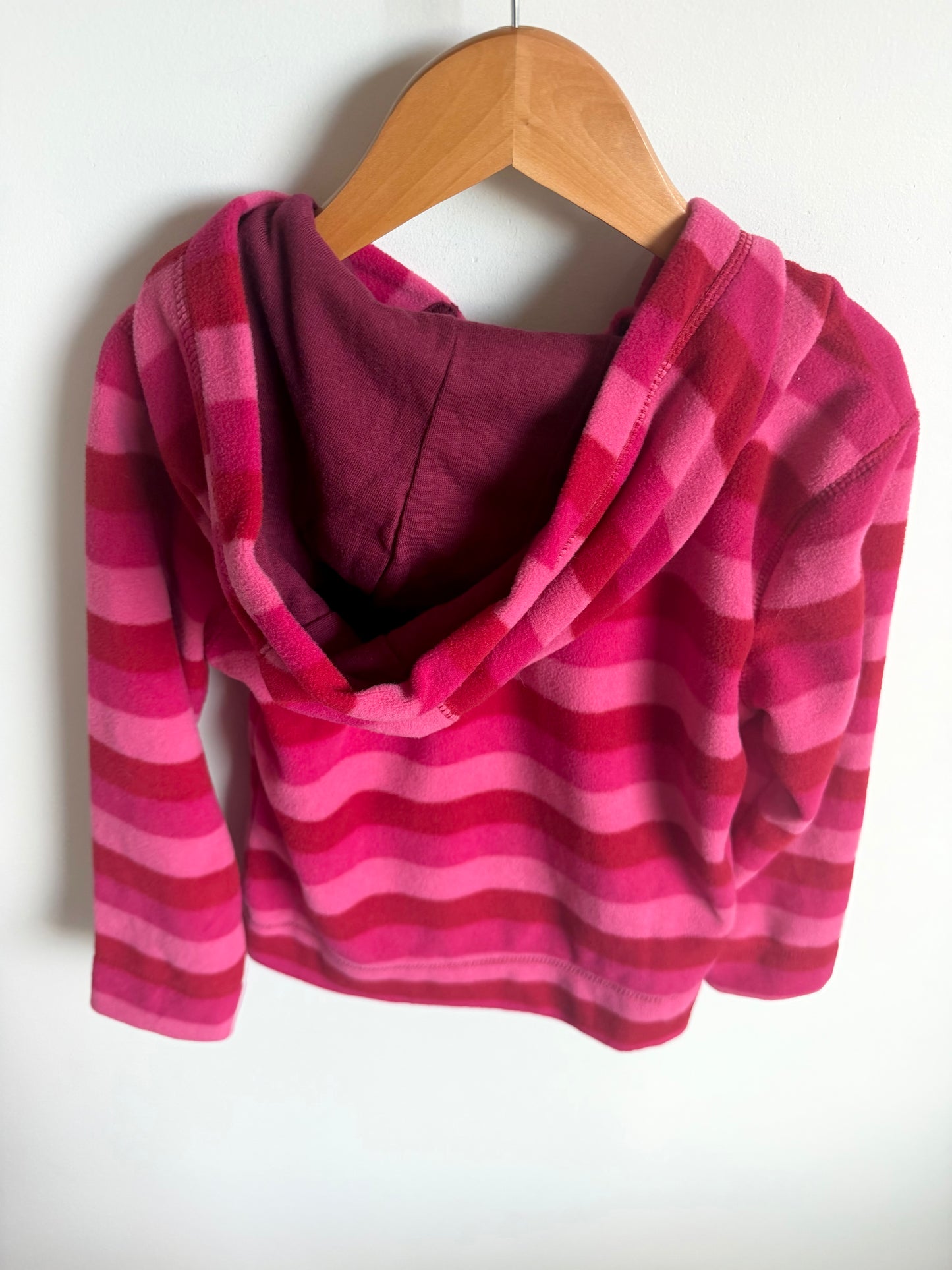 Striped Pink Pull Over Hoodie / 6 years