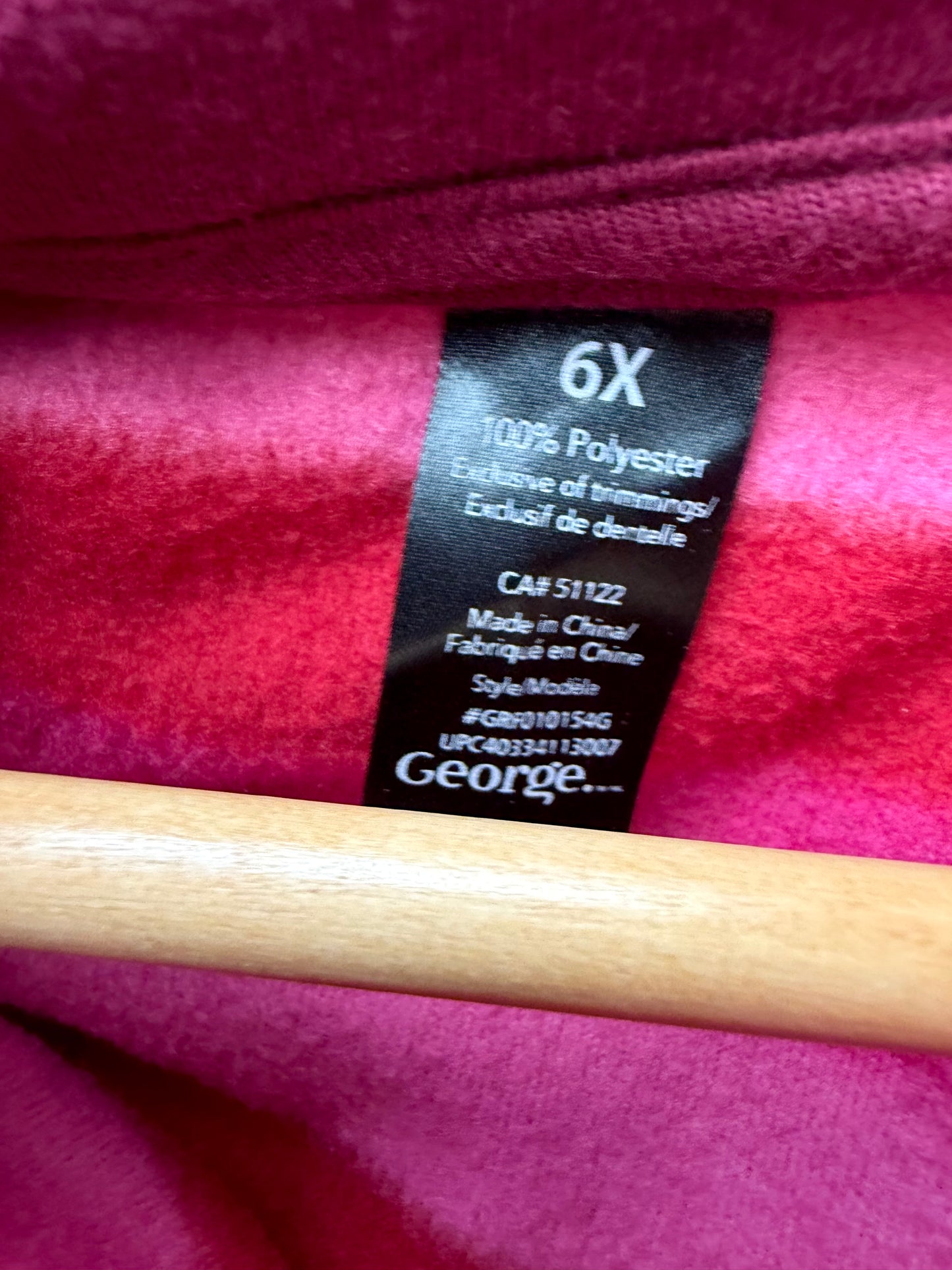 Striped Pink Pull Over Hoodie / 6 years