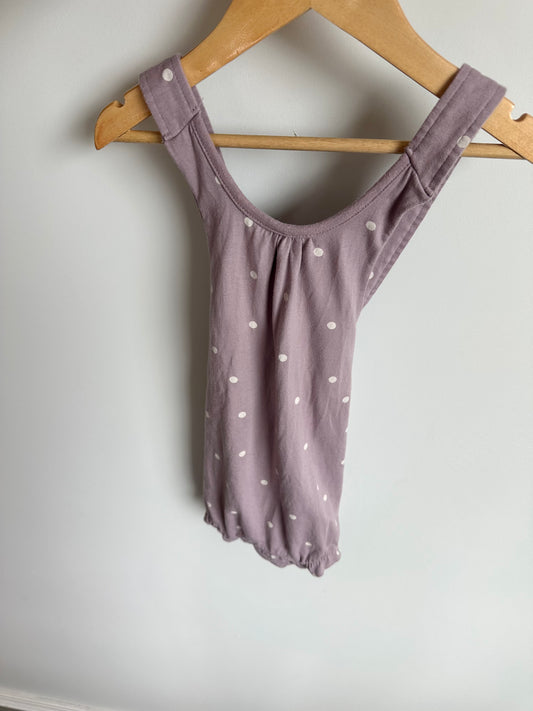H&M Organic Purple Polka Dot Romper Suit / 4T