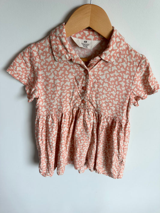 H&M Pink Butterfly Short Dress / 3T