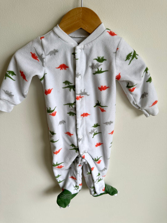 Dino Pattern Snap Footed Sleeper / 6m