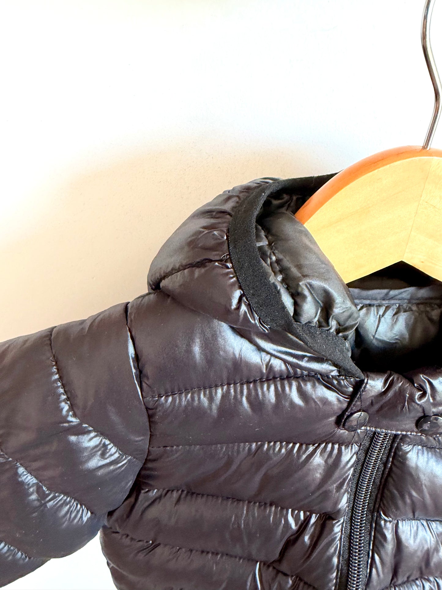 Black Hooded Puffer Jacket / 12m
