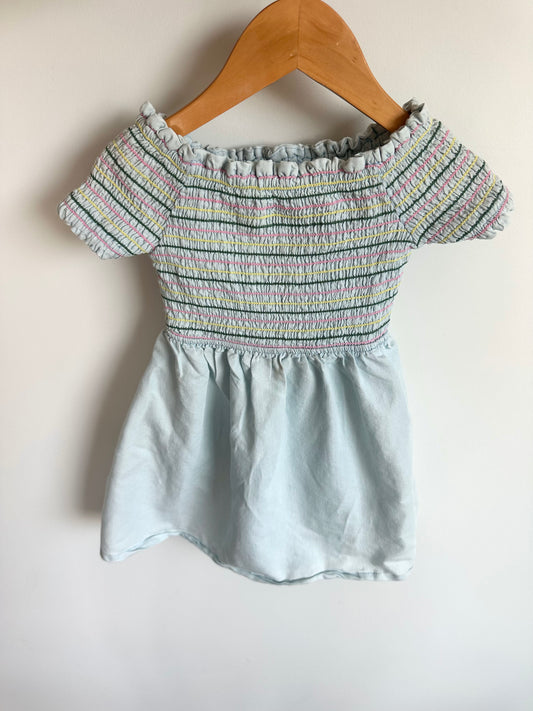 Smock Top Pastel Blue Dress / 4T