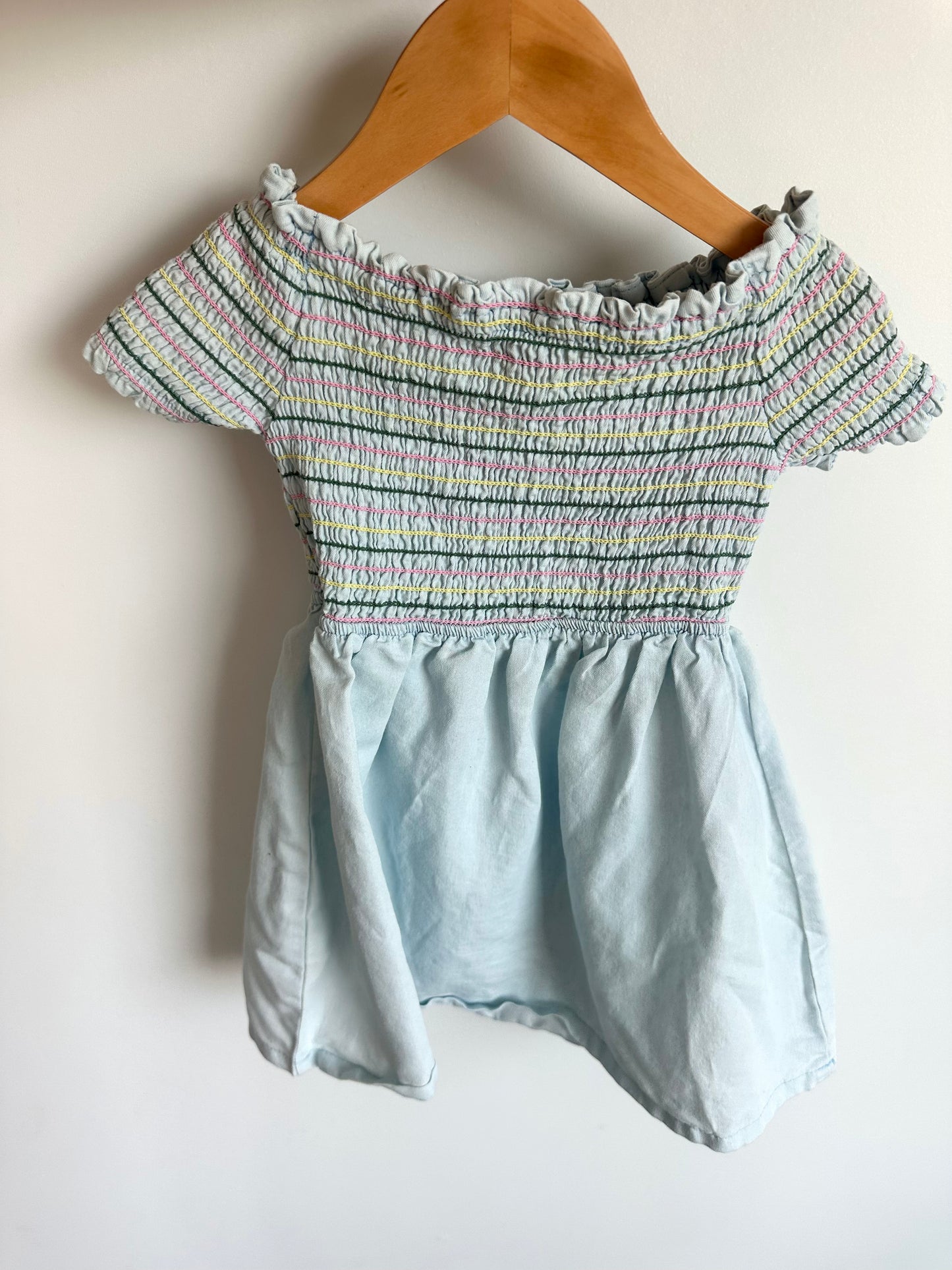 Smock Top Pastel Blue Dress / 4T