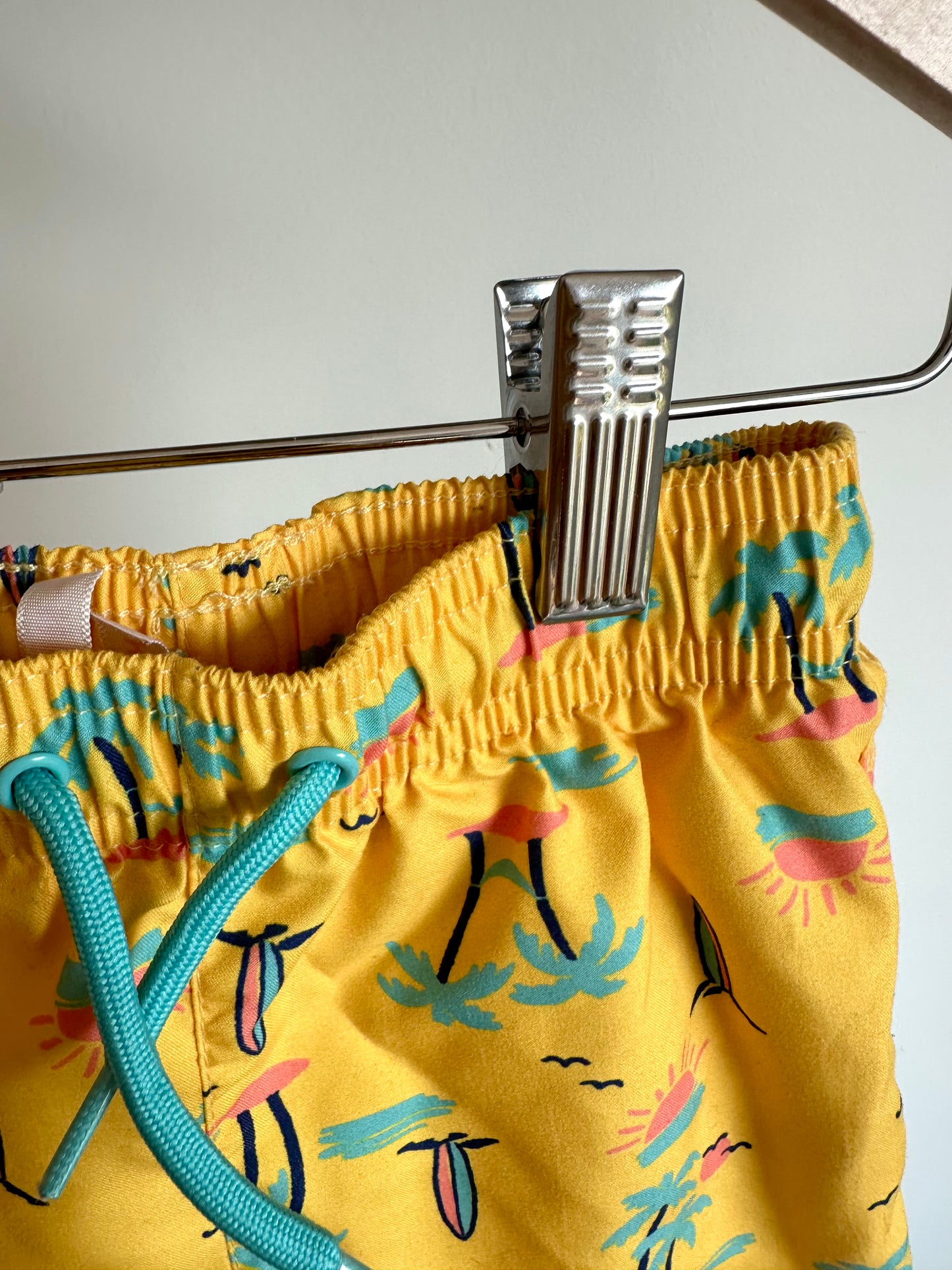 Surf Board Yellow Swim Shorts / 2T