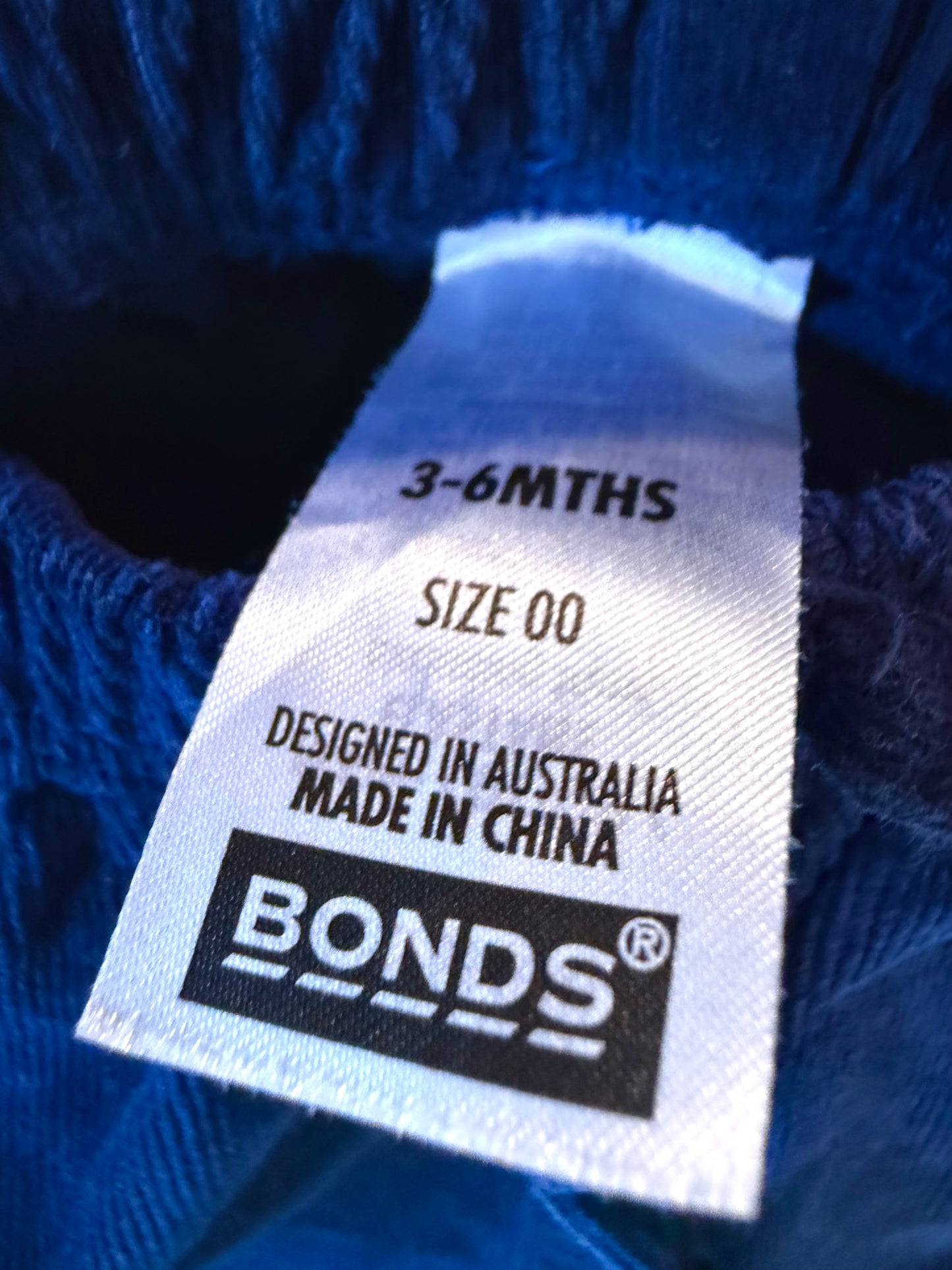 Bonds Navy Drop Pants / 3-6m