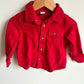 Red Collared Button Up Top / 12-18m