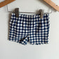 Blue Gingham Shorts / 6m