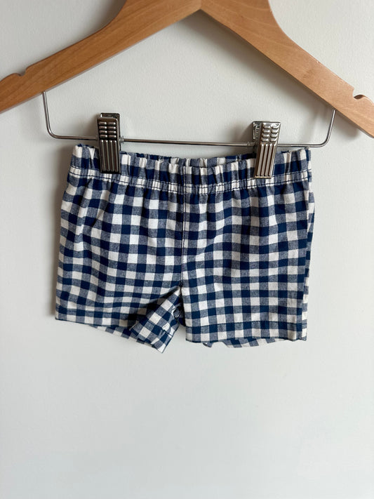 Blue Gingham Shorts / 6m