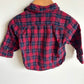 Red Plaid Button Up with Pocket Top / 12-18m