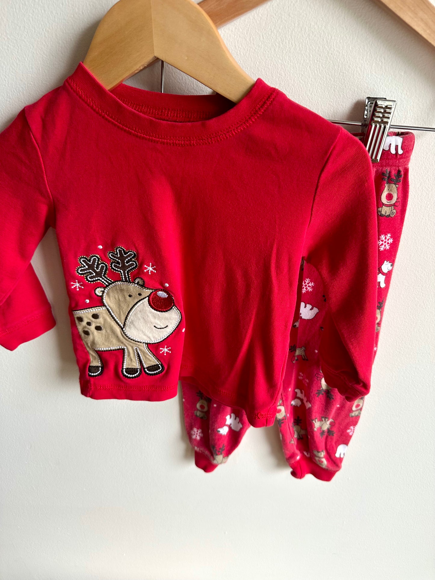 Red Reindeer PJ Set / 18m