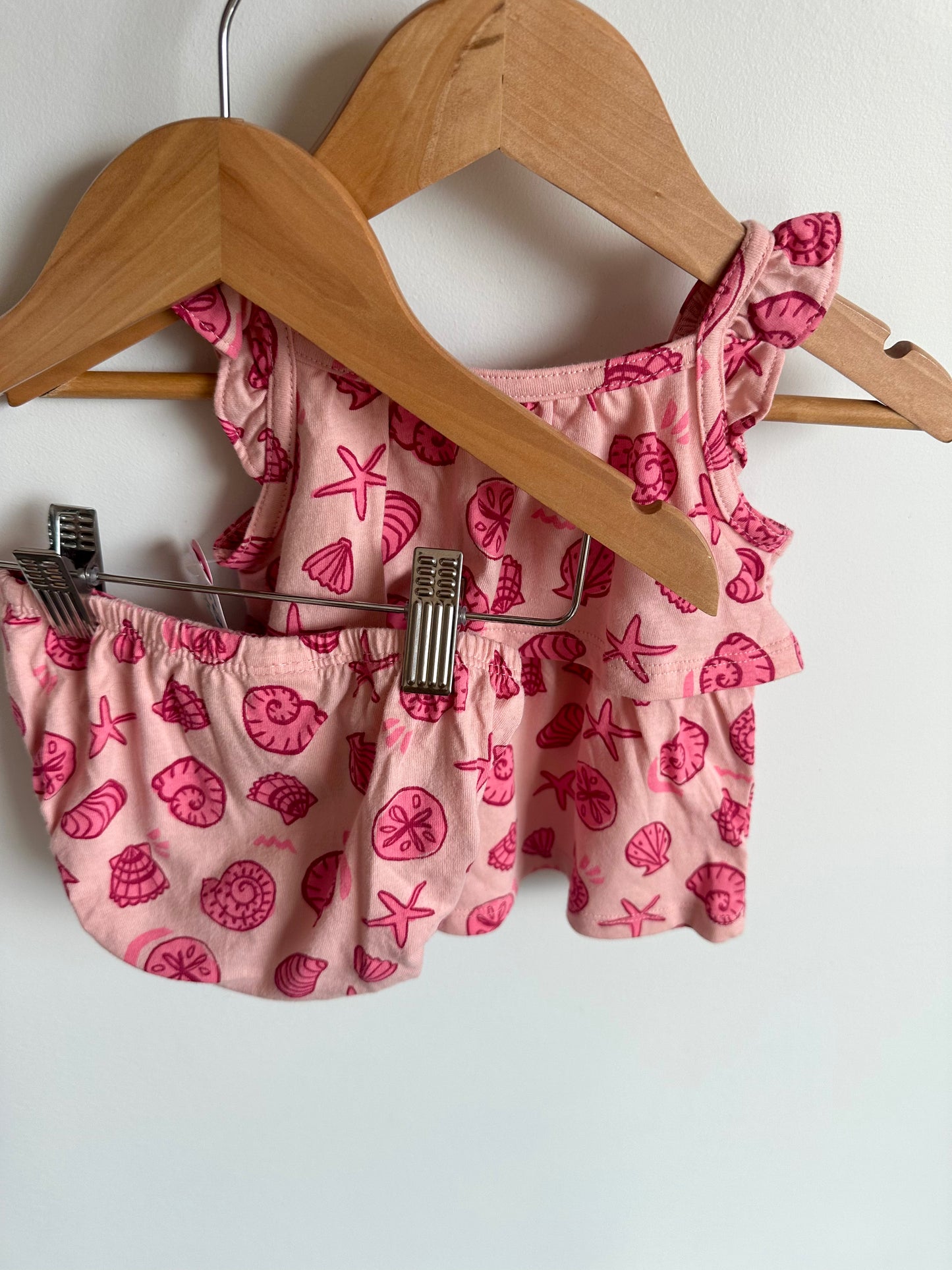 Pink Seashell Top + Bloomers Set (With Tags) / 6-9m