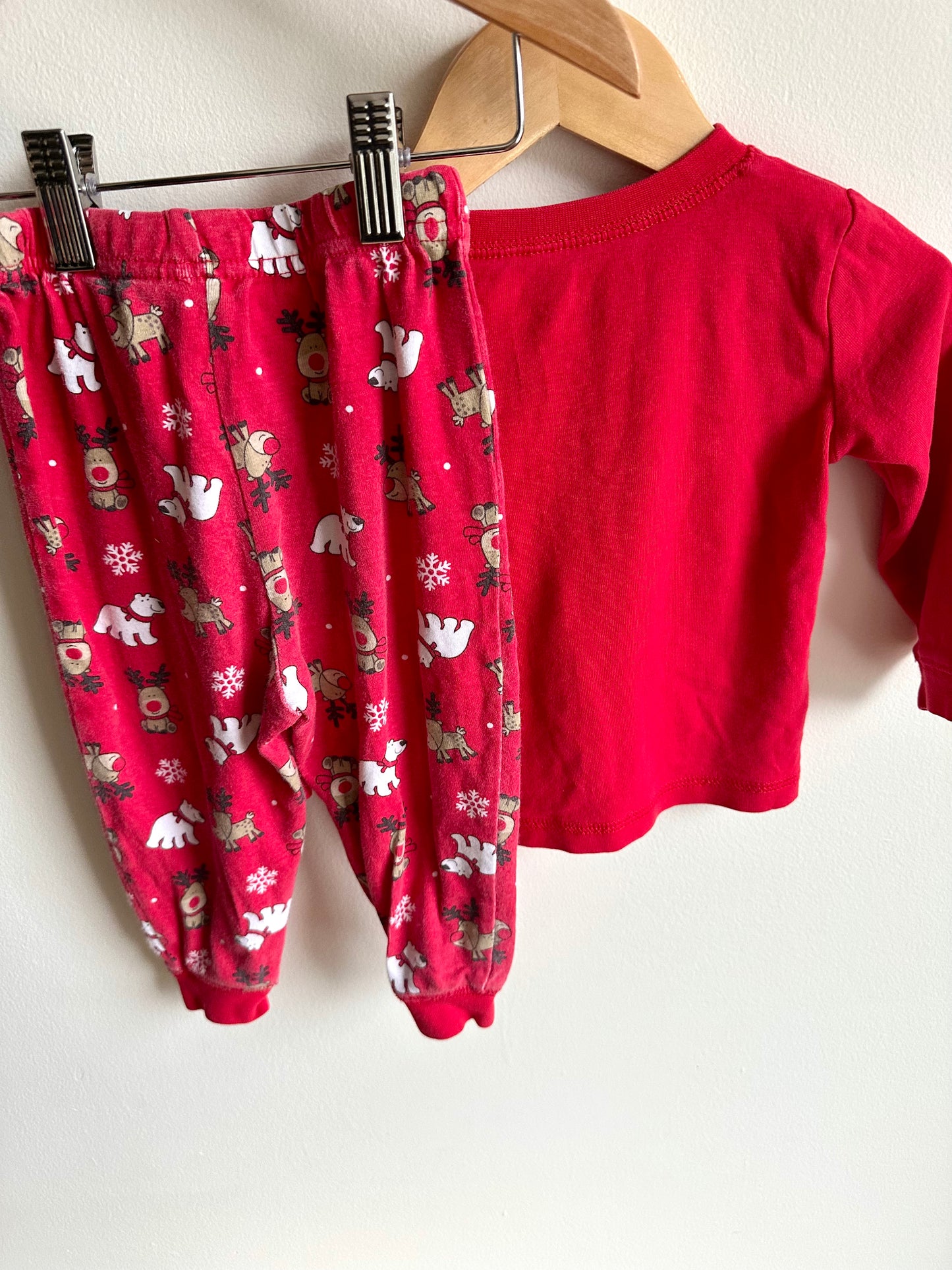 Red Reindeer PJ Set / 18m