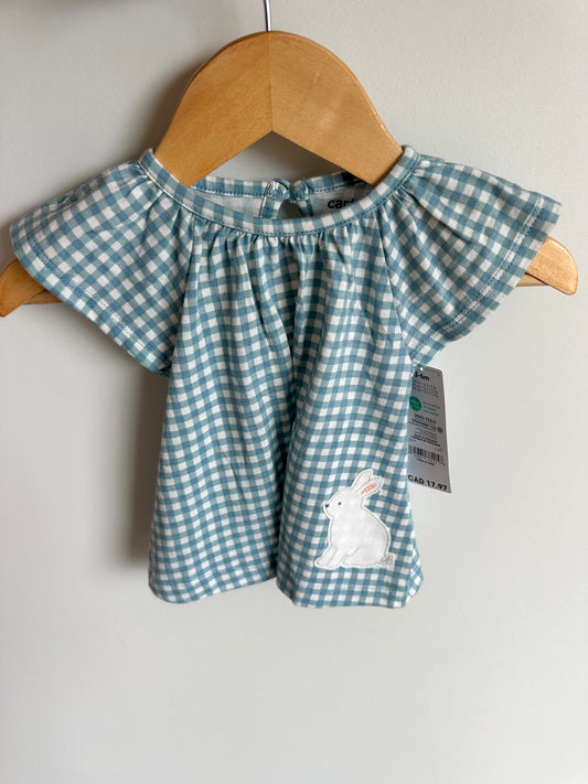 Gingham Bunny Top (With Tags) / 3-6m