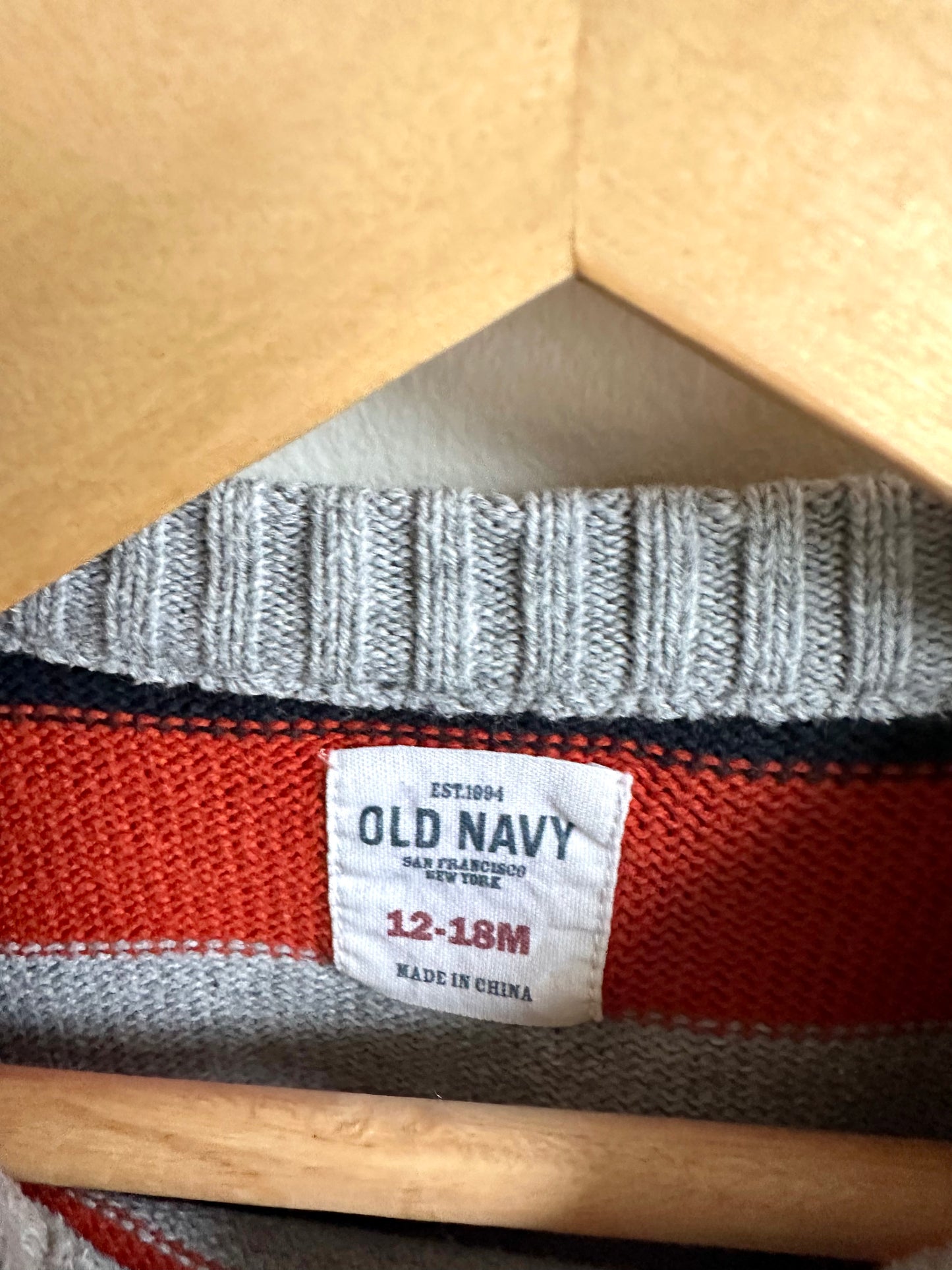 Crew Neck Striped Sweater / 12-18m