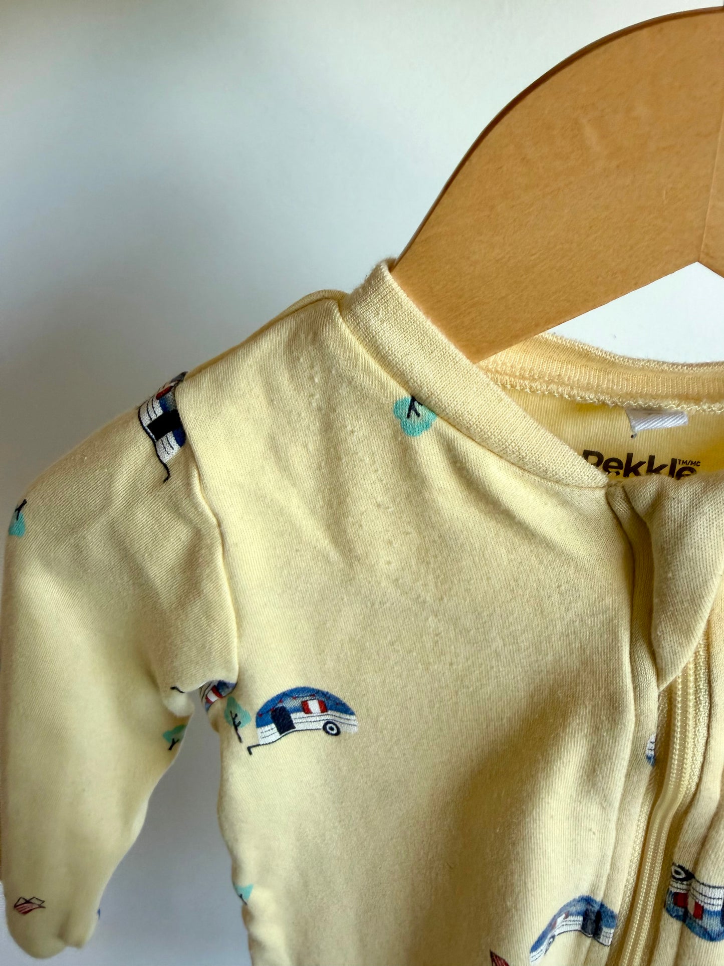 Organic Cotton Yellow Trailer Print Sleeper / 9m