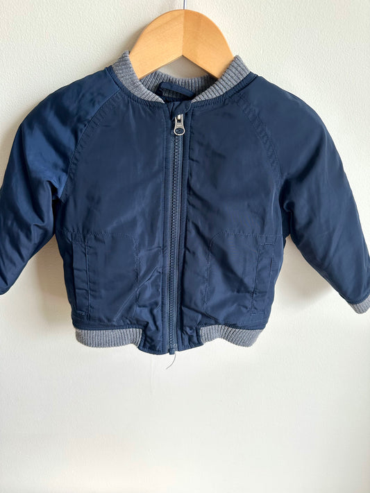 Navy Zippered Coat / 12-18m