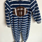 Football Striped Footed Sleeper / 3T