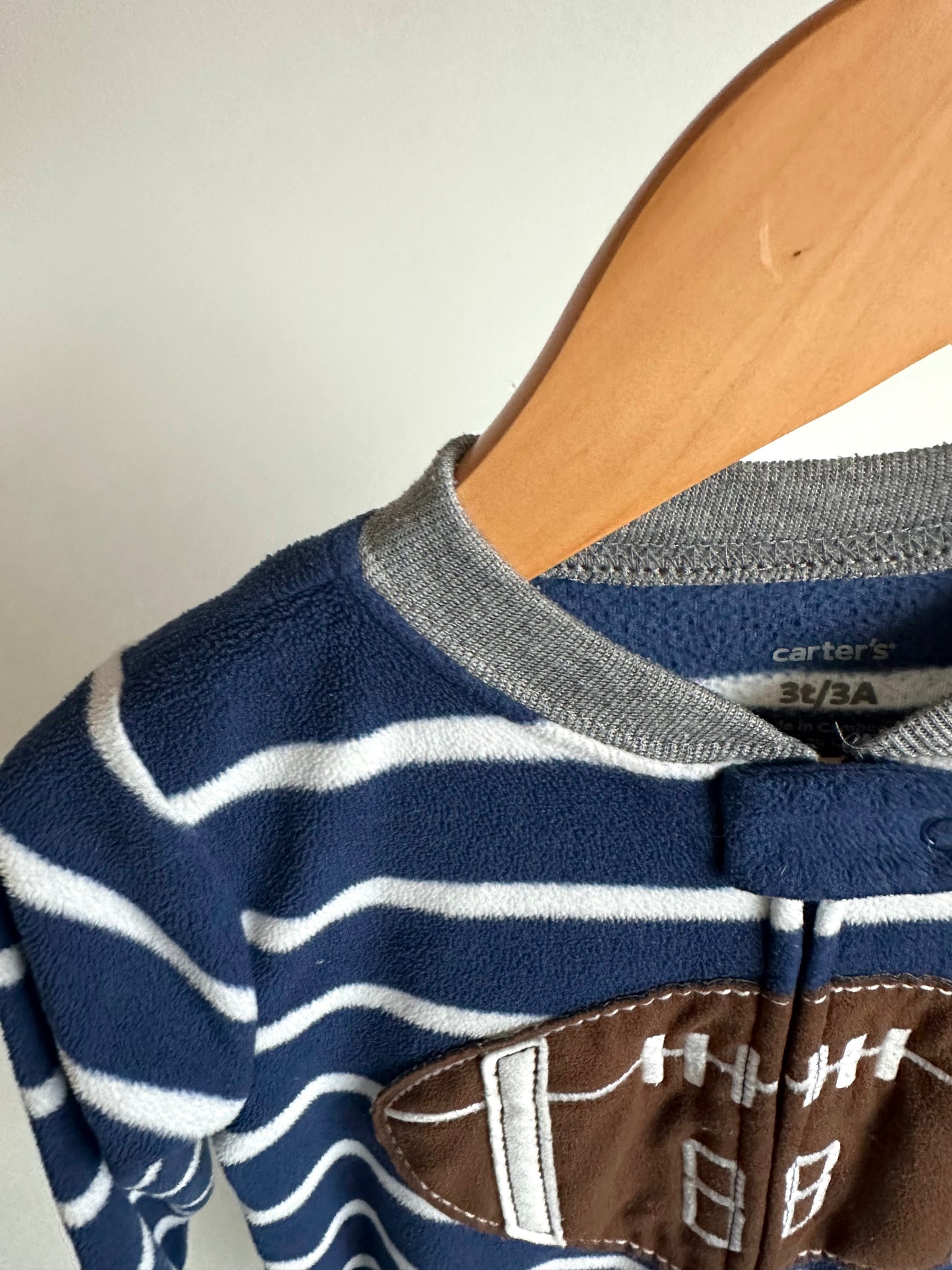 Football Striped Footed Sleeper / 3T