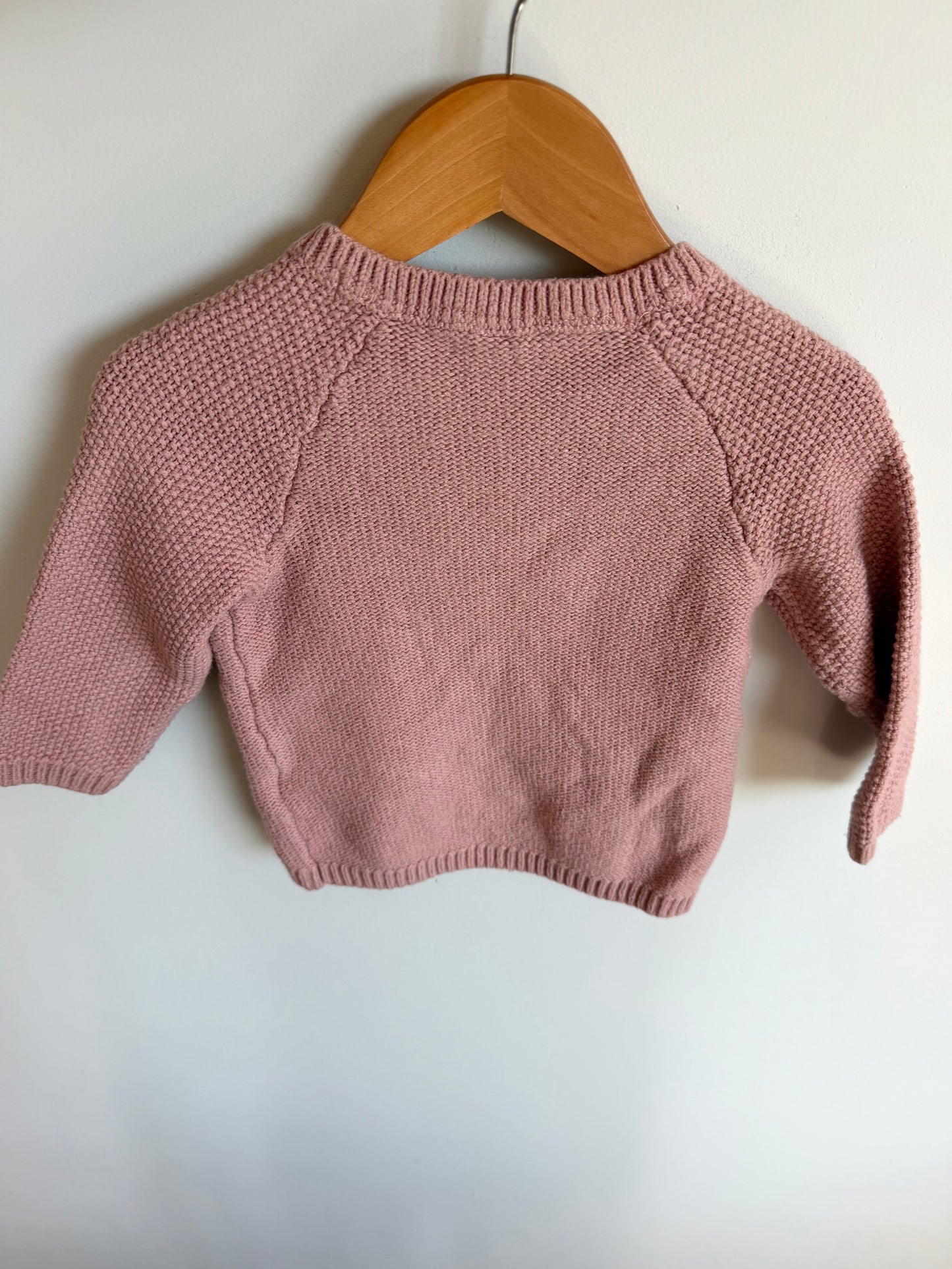 H&M Pink Cable Knit Sweater / 12-18m
