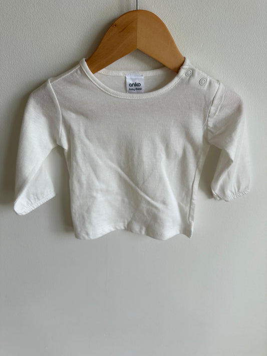 White Long Sleeve / 3-6m