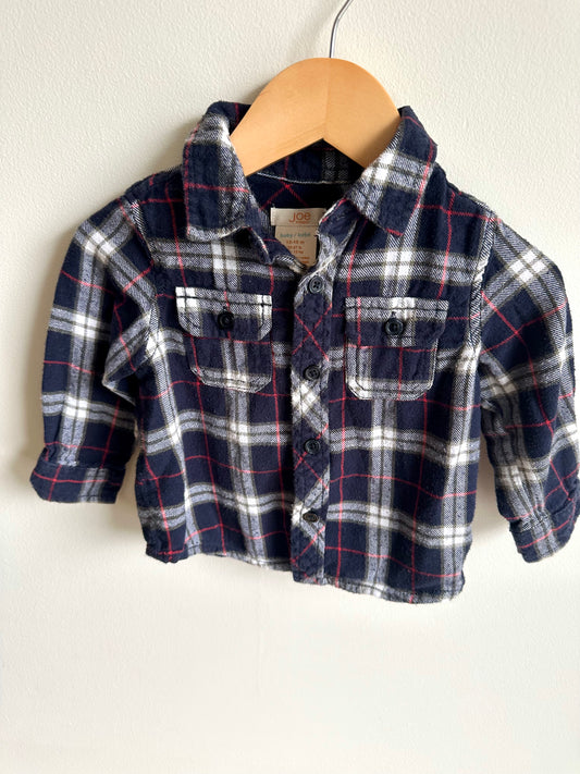 Plaid Button Up Top / 12-18m