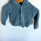 Dusty Blue Hooded Knit Cardigan / 6m