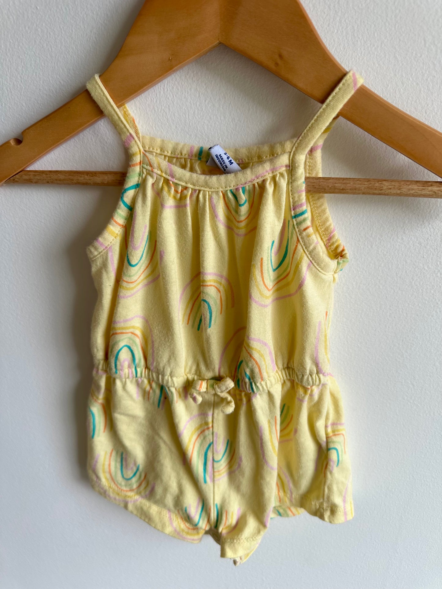 Yellow Rainbow Romper / 3-6m