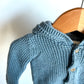 Dusty Blue Hooded Knit Cardigan / 6m
