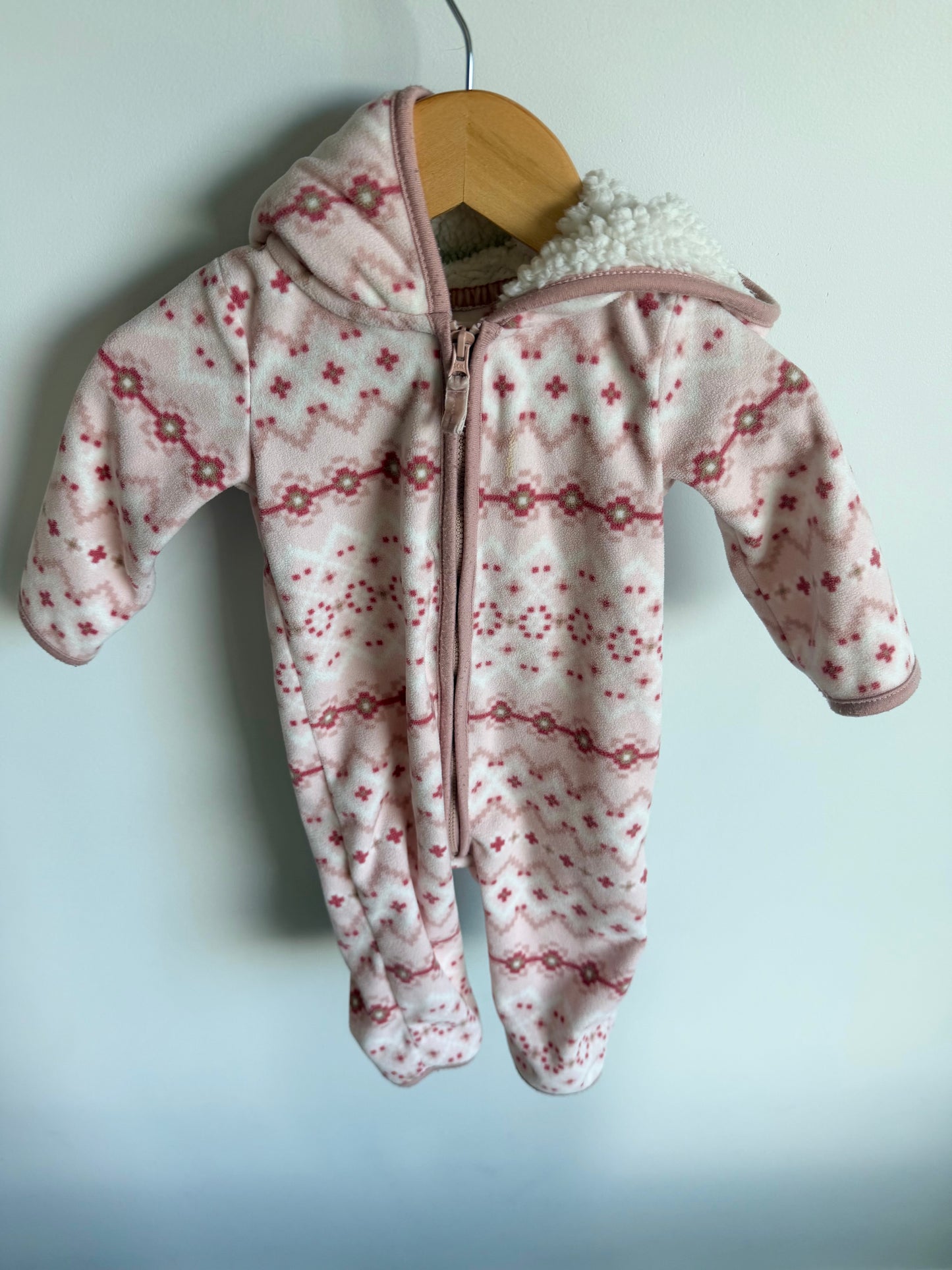 Pink Hood Aztec Jumpsuit / 6m
