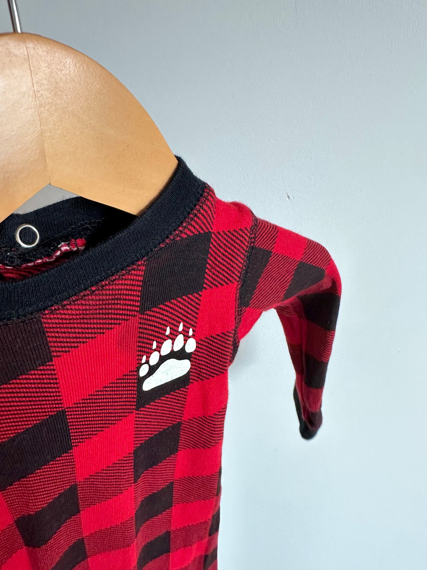 Buffalo Plaid Bear Cheeks Sleeper / 12m