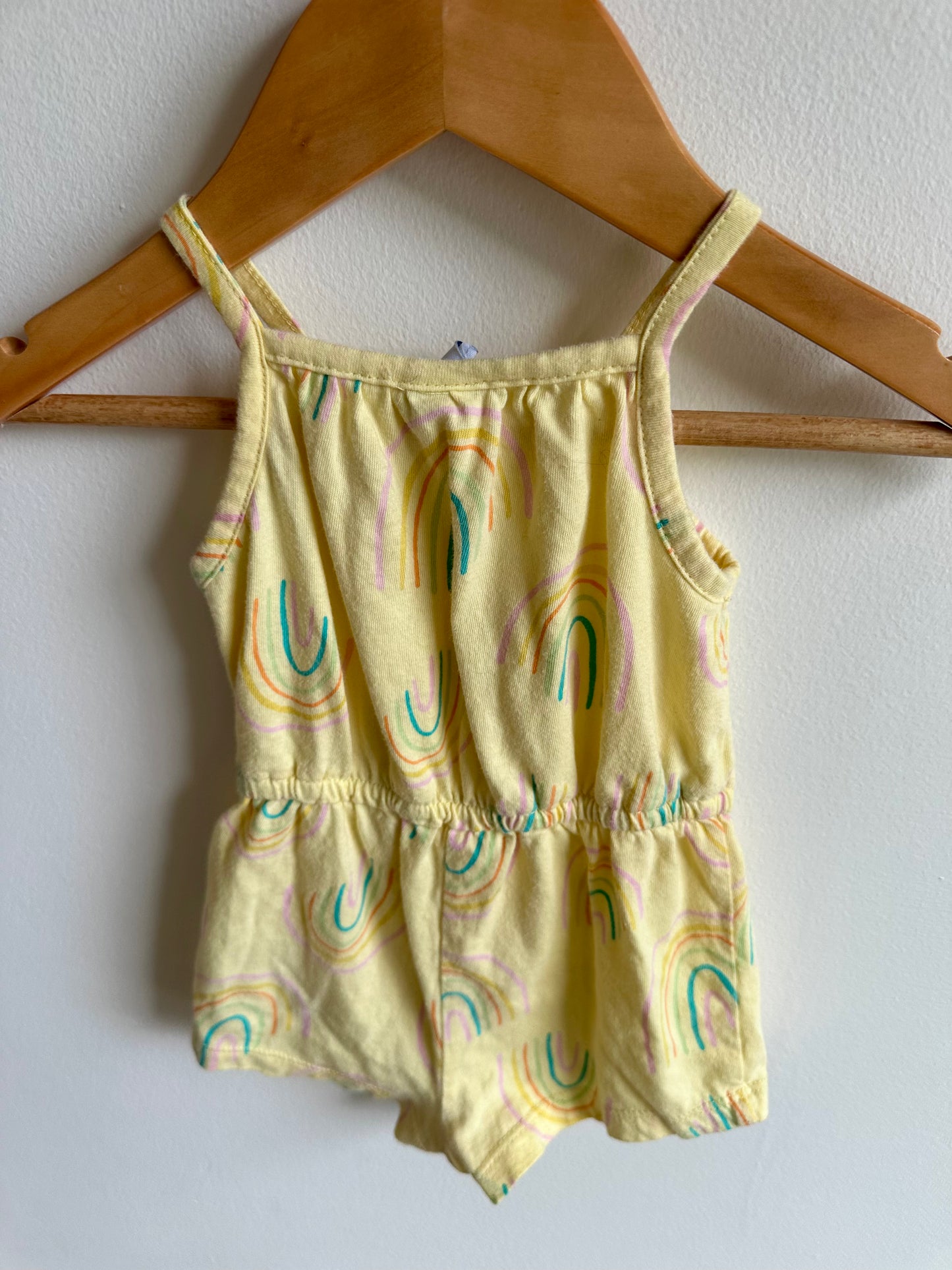 Yellow Rainbow Romper / 3-6m