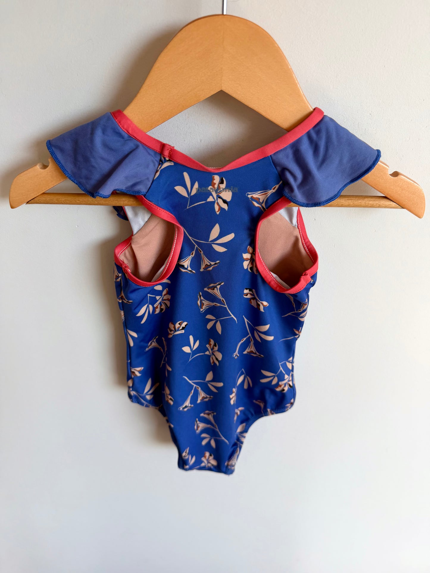 Patagnoia Floral Azure Ruffle Swimsuit / 6-12m?