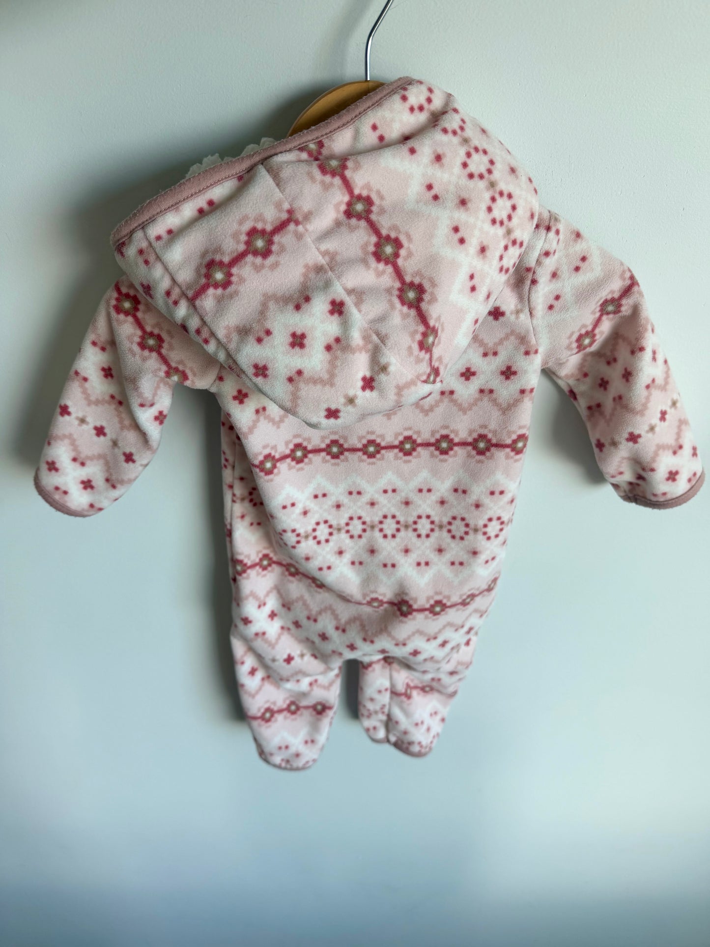 Pink Hood Aztec Jumpsuit / 6m