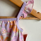 Bubble Floral Romper with Purple Trim (With Tags) / 3-6m