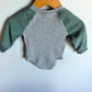 Green + Grey Waffle Long Sleeve Bodysuit / 6m