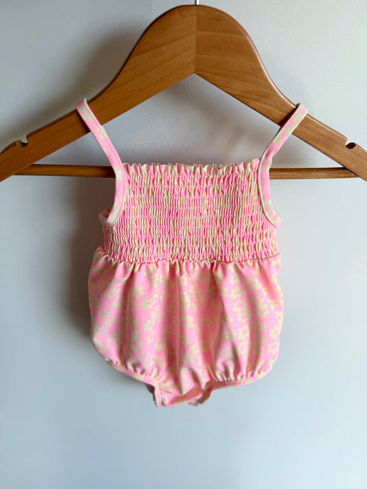 Pink Flower Rushing Swim Suit / 12m