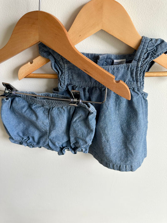 Chambray Top + Shorts Set / 3m