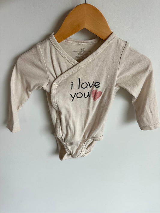 I Love You Wrap Bodysuit / 6-9m