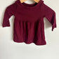 Cranberry Long Sleeve Dress / 3-6m