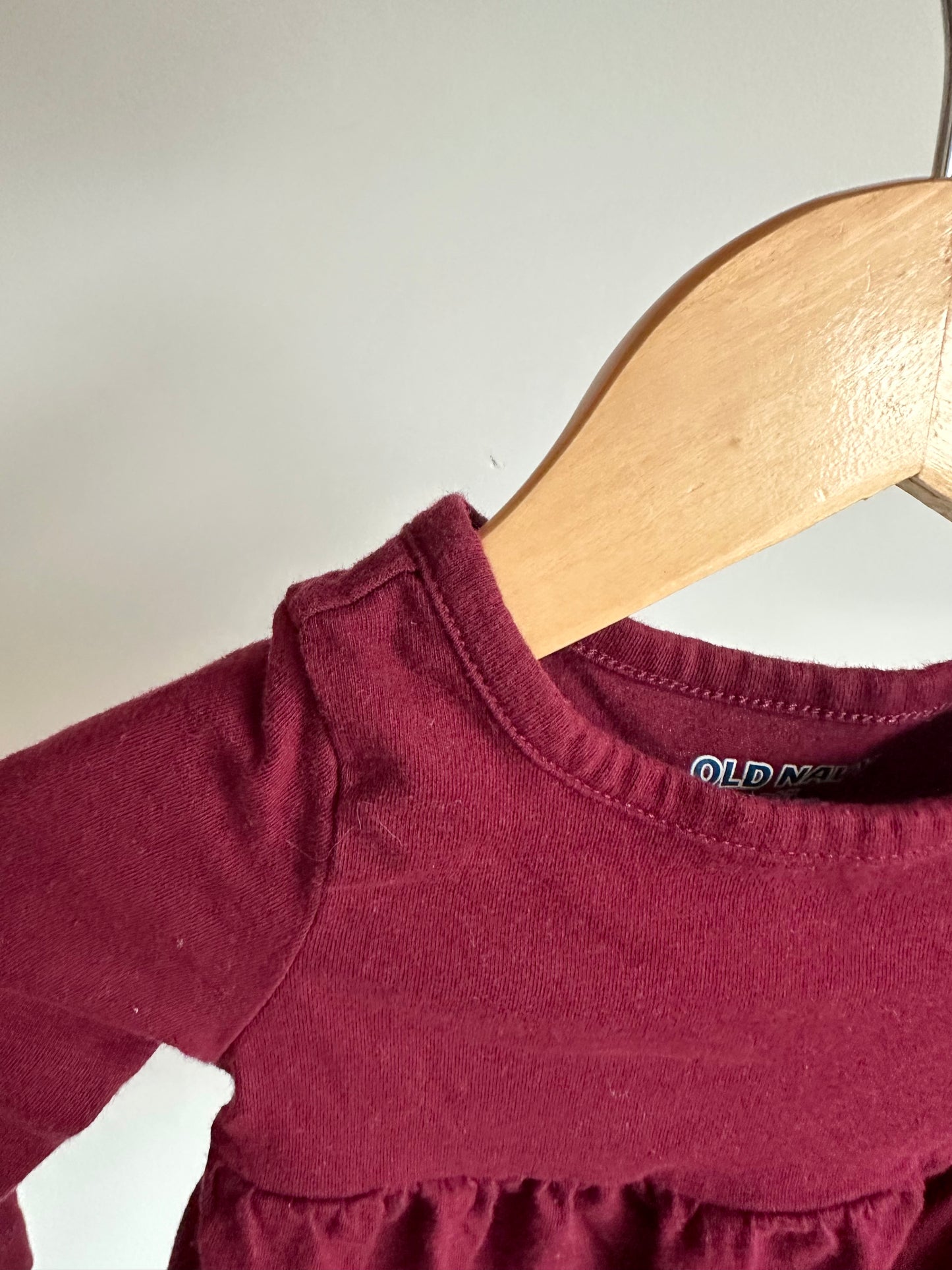 Cranberry Long Sleeve Dress / 3-6m