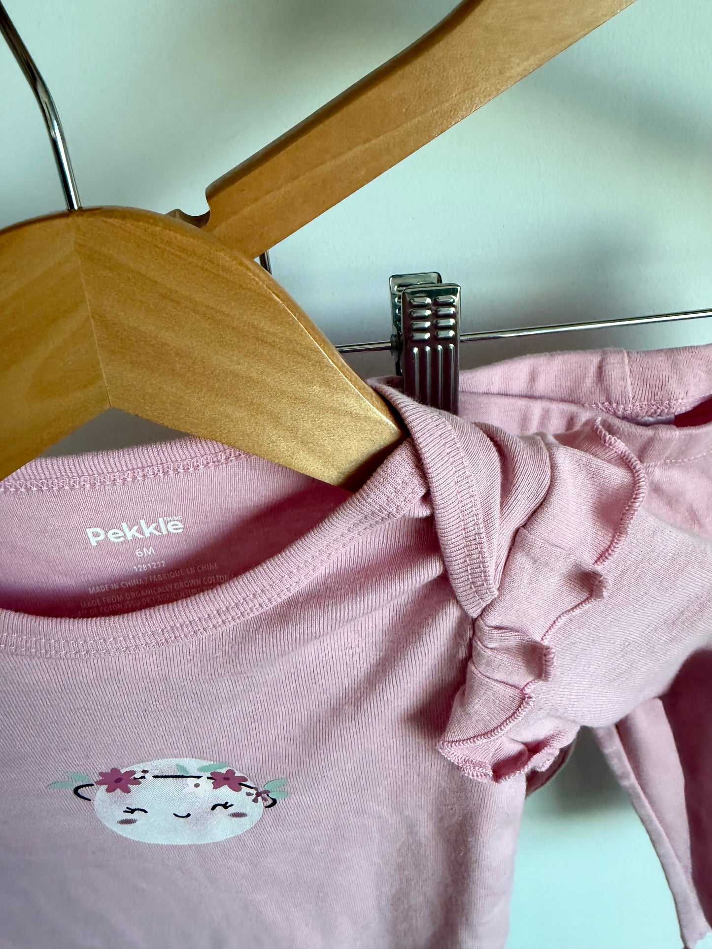 Pink Planet Smile Bodysuit + Pants Set / 6m