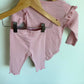 Pink Planet Smile Bodysuit + Pants Set / 6m