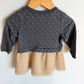 Gold Tutu Grey Dot Sweater Dress / 12-18m